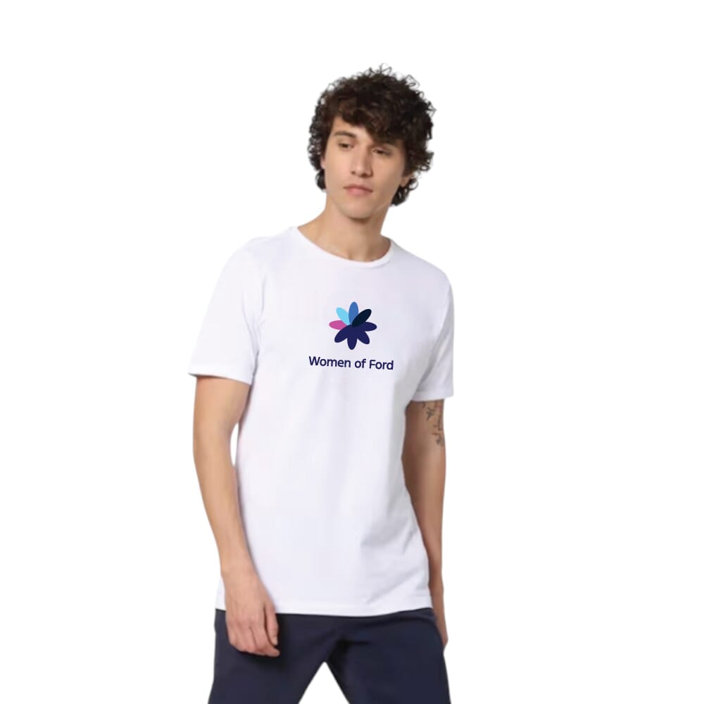 Women of Ford Pima Men's Round Neck T-shirt - White